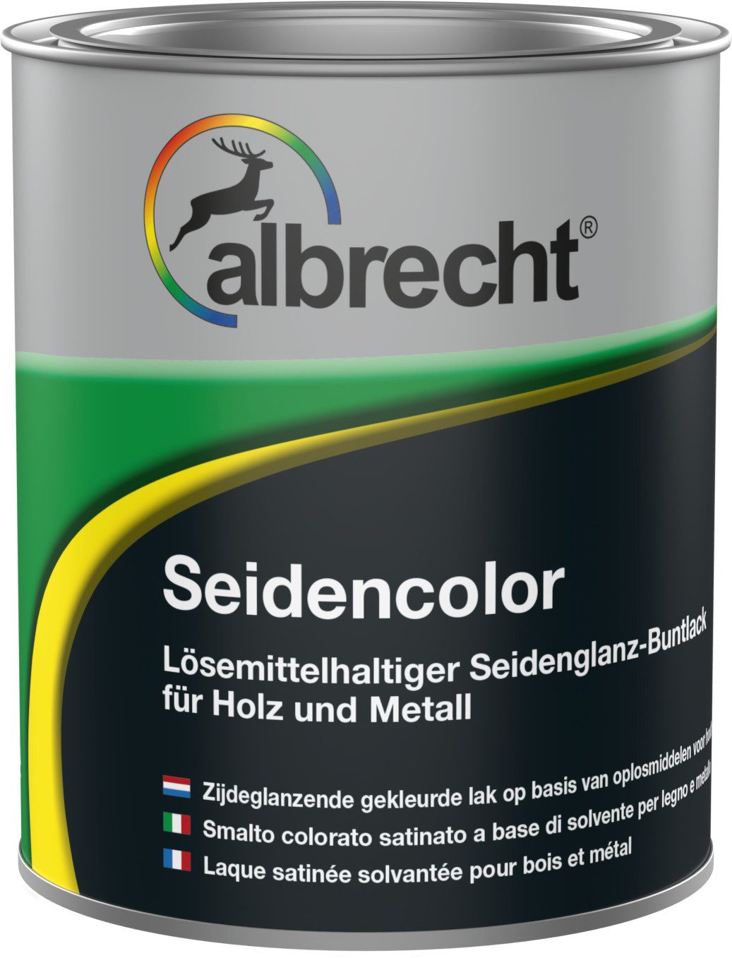 Lack Albrecht Acryl-Buntlack Seidencolor Glanzlack Seidenglänzend Lack Acryllack Buntlack 750 ml, ideal für Holz, Metall, Hart-PVC & Zink