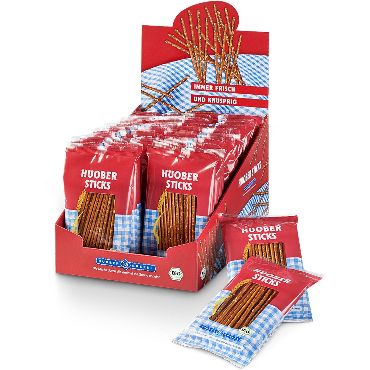 Huober Knabberei, Huober Bio Sticks knuspriges Laugengebäck 40g x 30 Stück 1200g