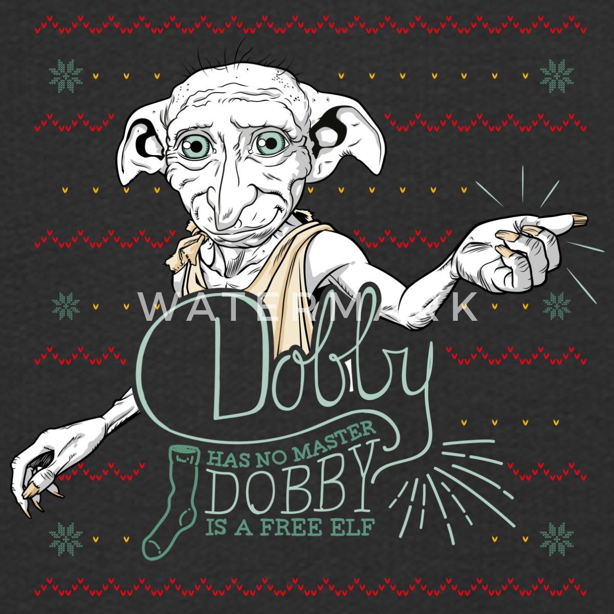 Spreadshirt Hoodie Harry Potter X-Mas Dobby Weihnachtself Kinder Premium Hoodie (1-tlg)
