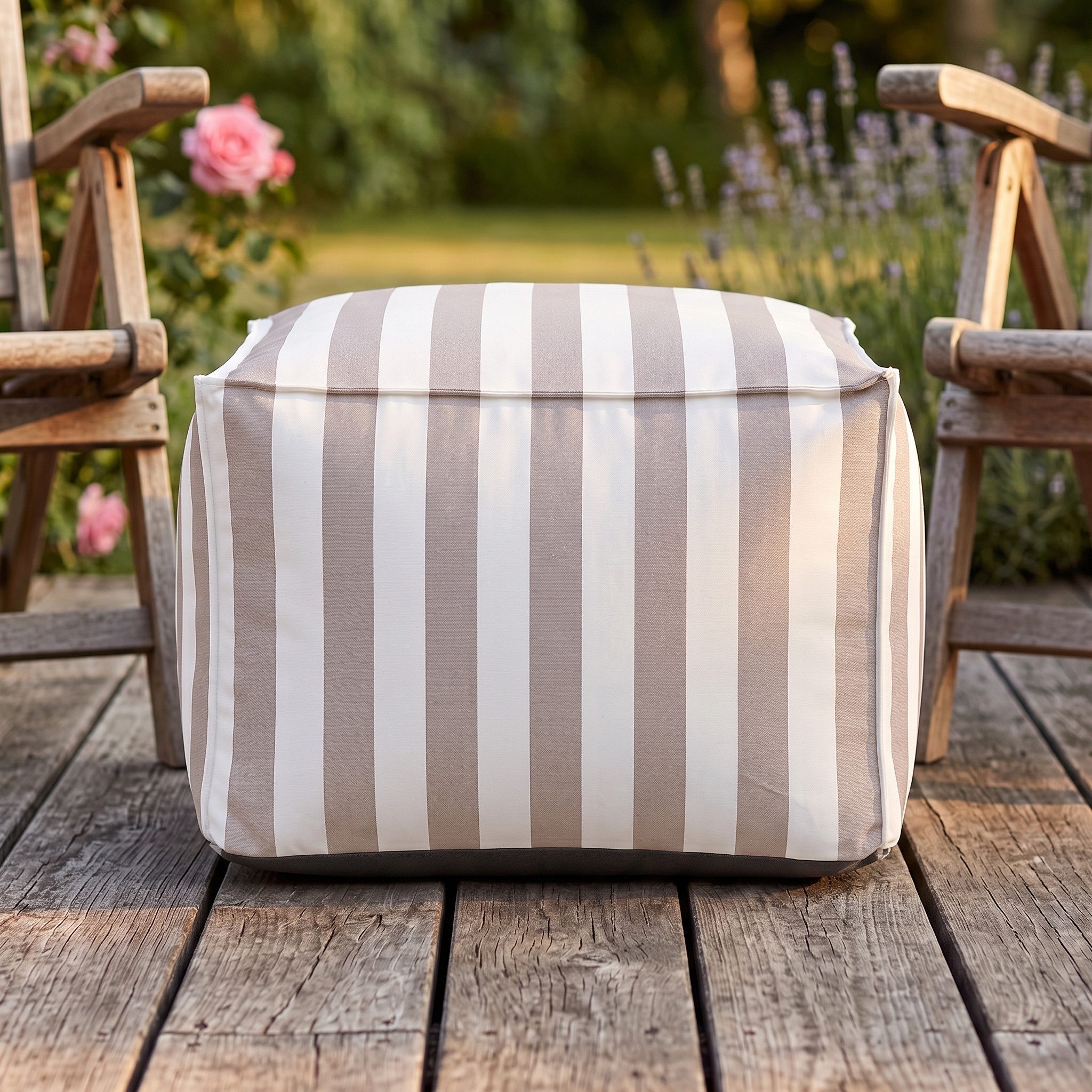 Muffo Sitzsack SOFT Outdoor Pouf für Garten, Balkon & Terrasse (Pouf Sitzsack), wasserabweisend, wetterbeständig, UV-beständig, Outdoor-geeignet