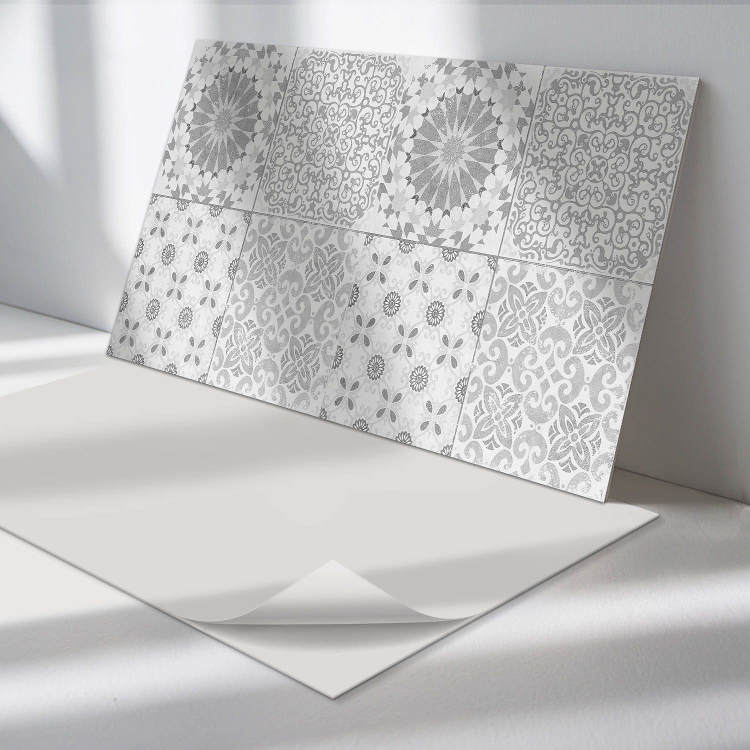 Tulup Spritzschutz Küchenrückwand Grau Geometrisch Und Blumig Selbstklebend günstig online kaufen