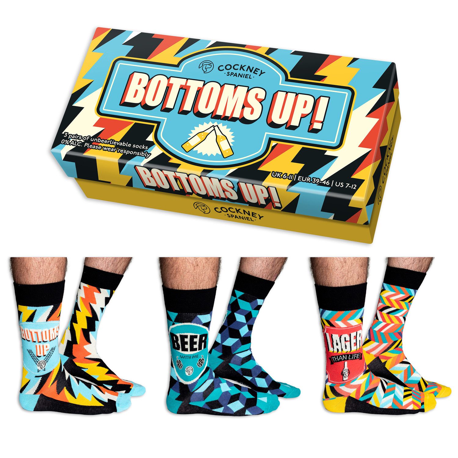 Freizeitsocken Prost! Bier Socken in 39-46 (3 Paare)