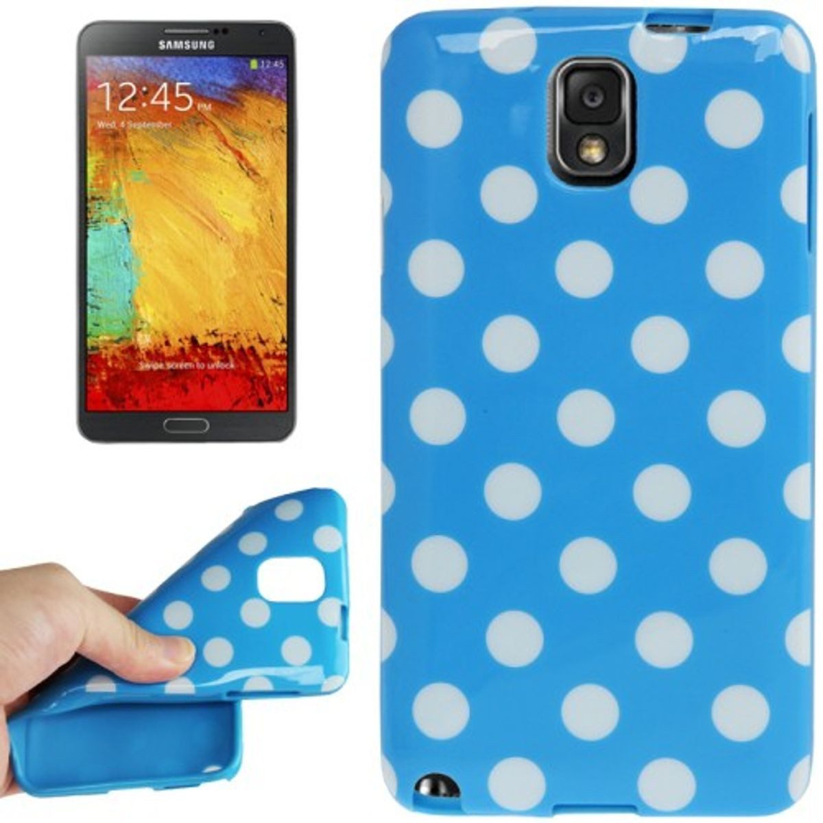König Design Handyhülle Samsung Galaxy Note 3, Samsung Galaxy Note 3 Handyhülle Backcover Blau