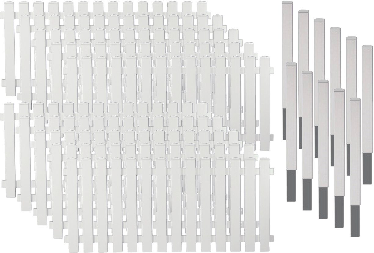 Tetzner & Jentzsch Gartenzaun Lexington 8, (Set), Kunststoff, 80 cm hoch, 10 Elemente für 18,99 m, 11 Alu-Pfosten