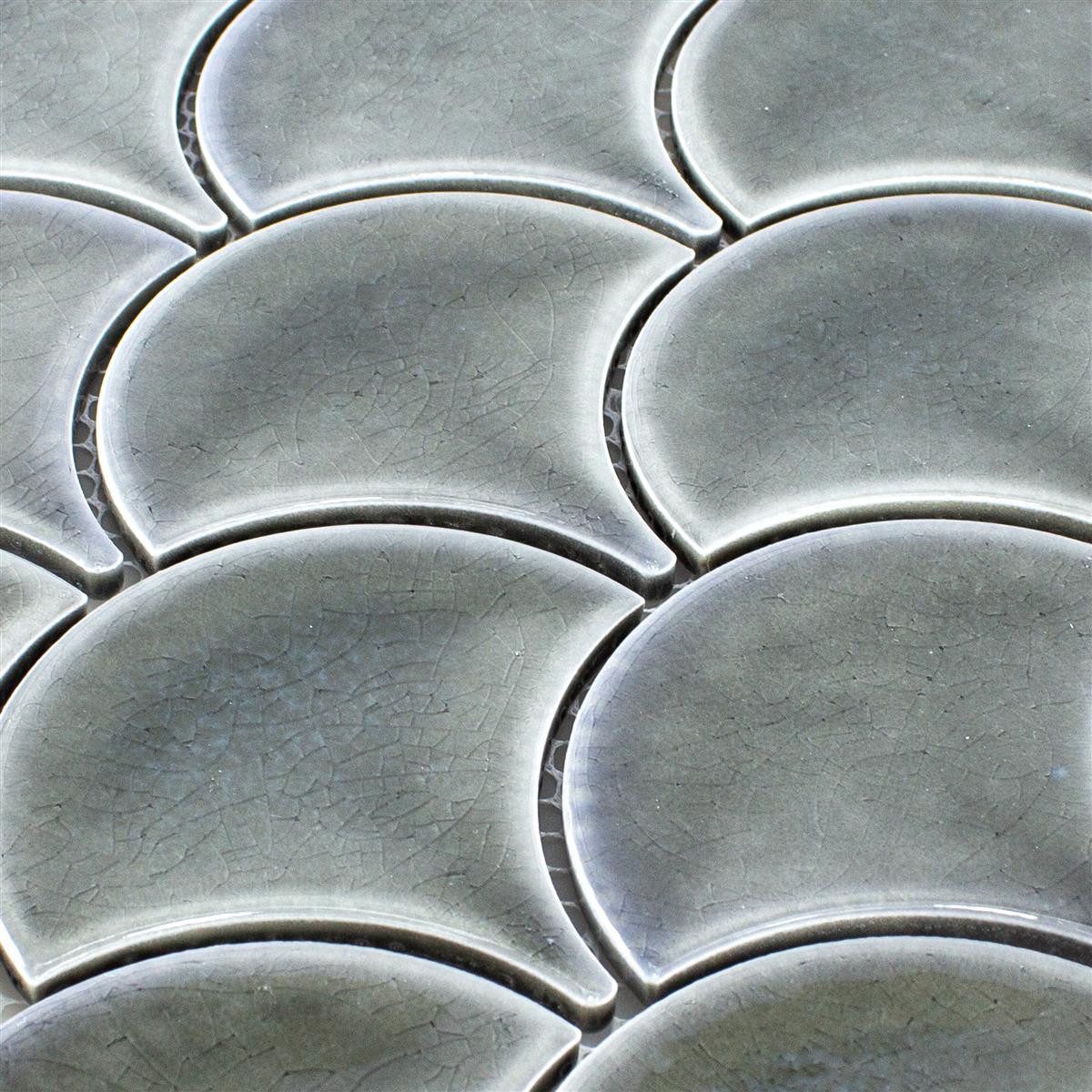 Mosafil Mosaikfliesen Keramik Mosaik Fliesen Newark, Keramik 27.300x25.900, grau, Verlegefertig auf ein Netz geklebt - Frostsicher - Wasserfest