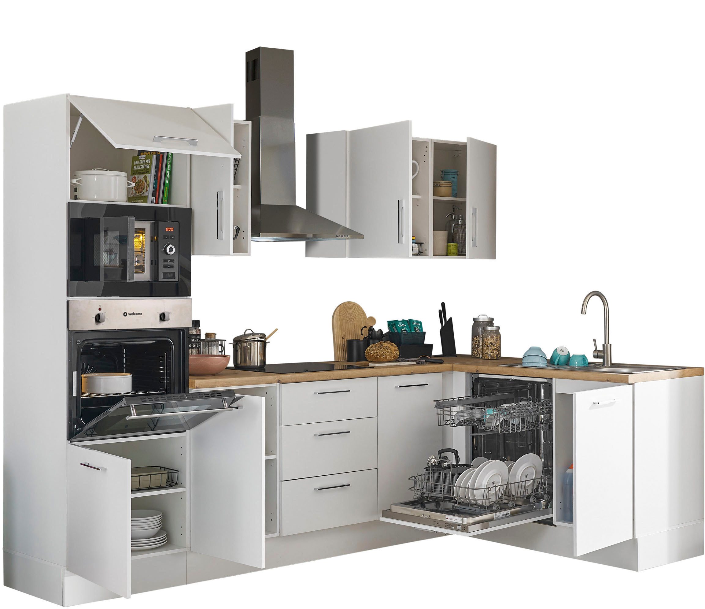 BASIC by Balculina Winkelküche Turin, Stellbreite 280x175 cm, wahlweise mit E-Geräten