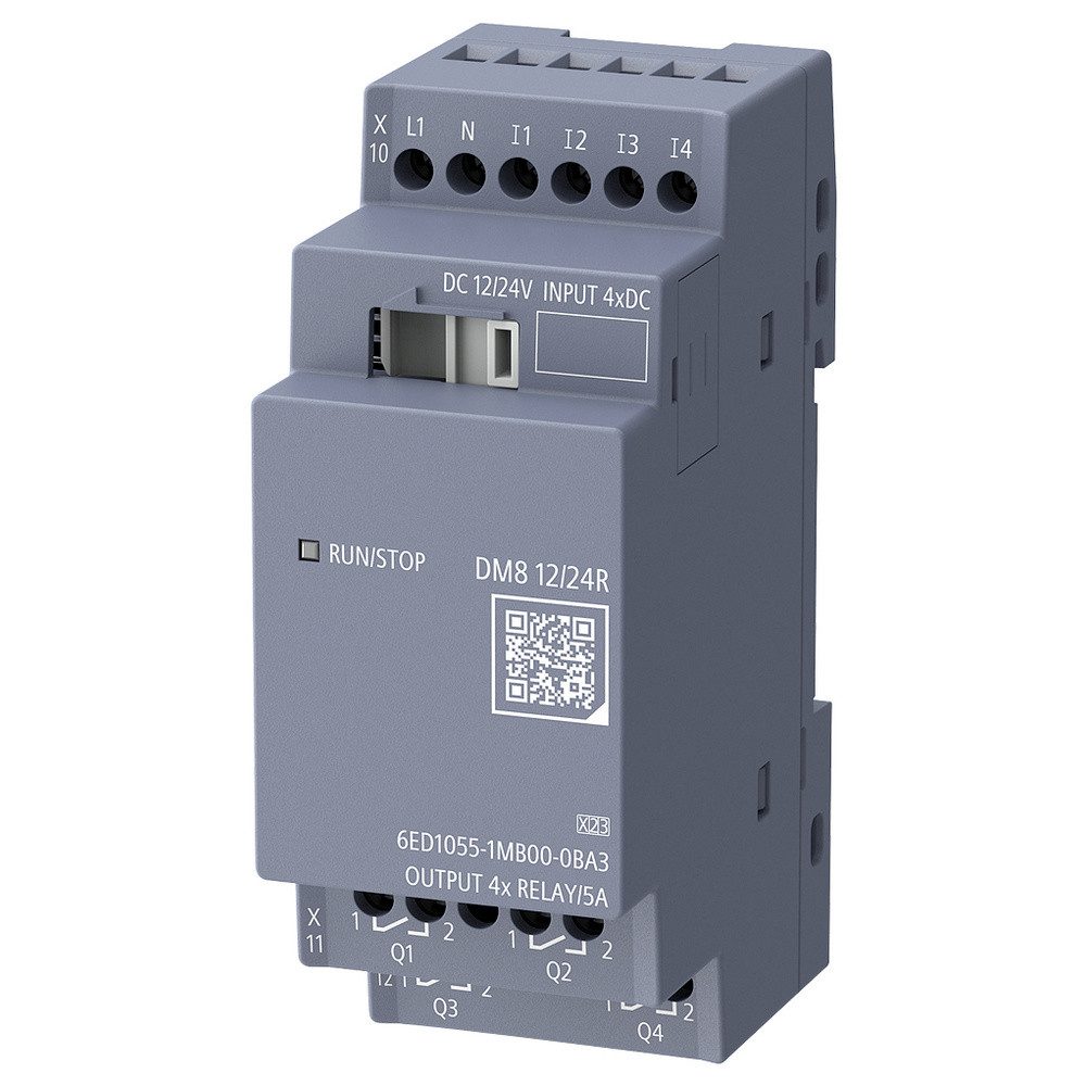 SIEMENS Siemens Logo! 9 6ED1055-1MB00-0BA3 SPS-Erweiterungsmodul 24 V/DC, 12 V Hutschienen-Netzteil