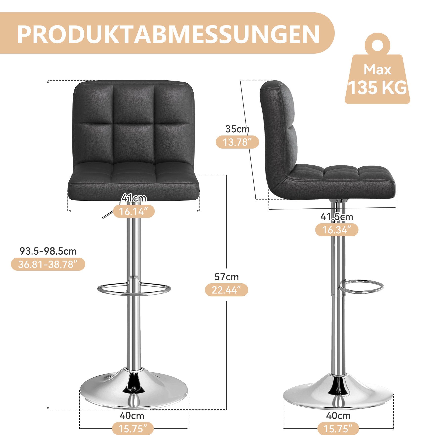 HawthyHome Barhocker Bistrohocker aus Kunstleder mit günstig online kaufen