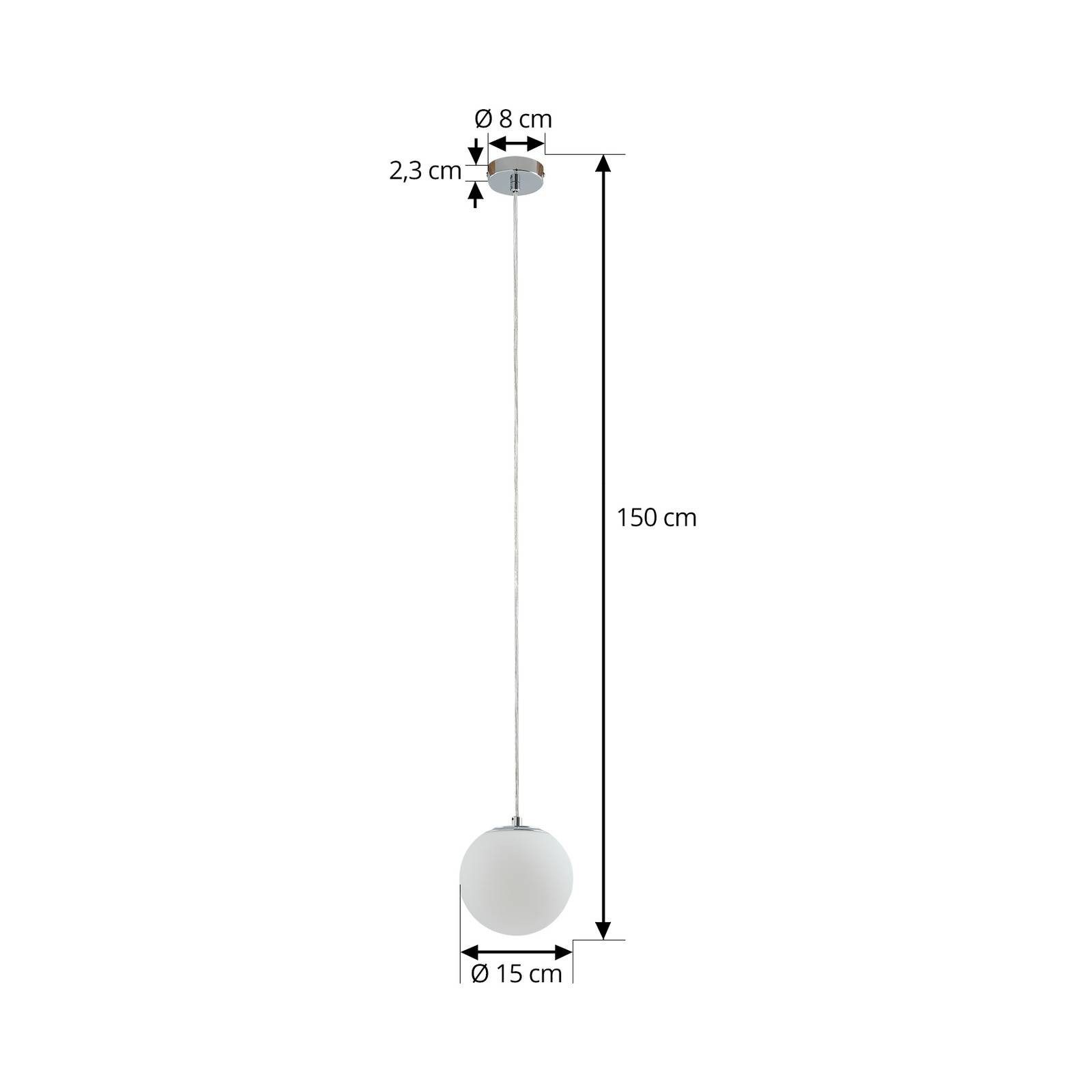 Lucande Hängeleuchte Bidolo, Glas Chrom IP44, 1 x 10 W LED