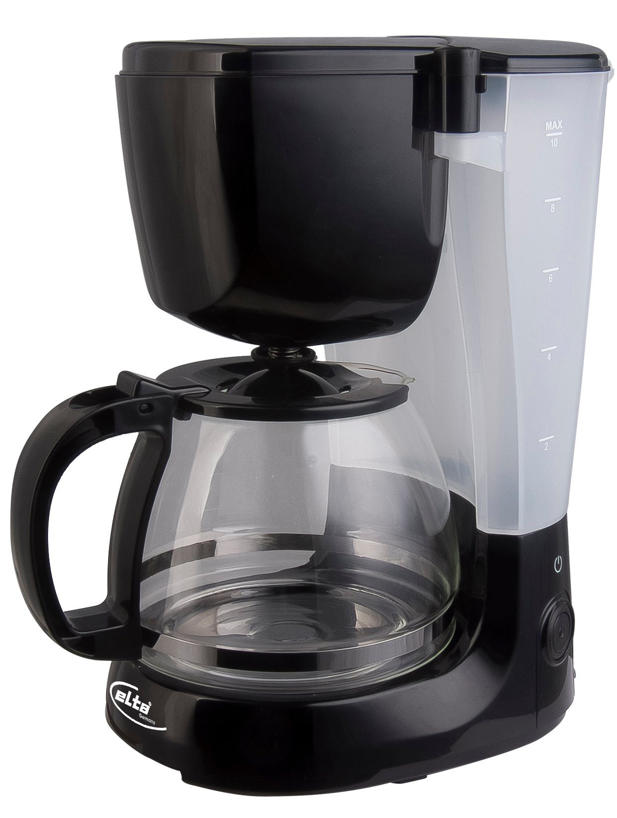 Filterkaffeemaschine, schwarz Glas Kaffee Edelstahl Filterkaffee Maschine Kanne Kaffeemaschine Elta