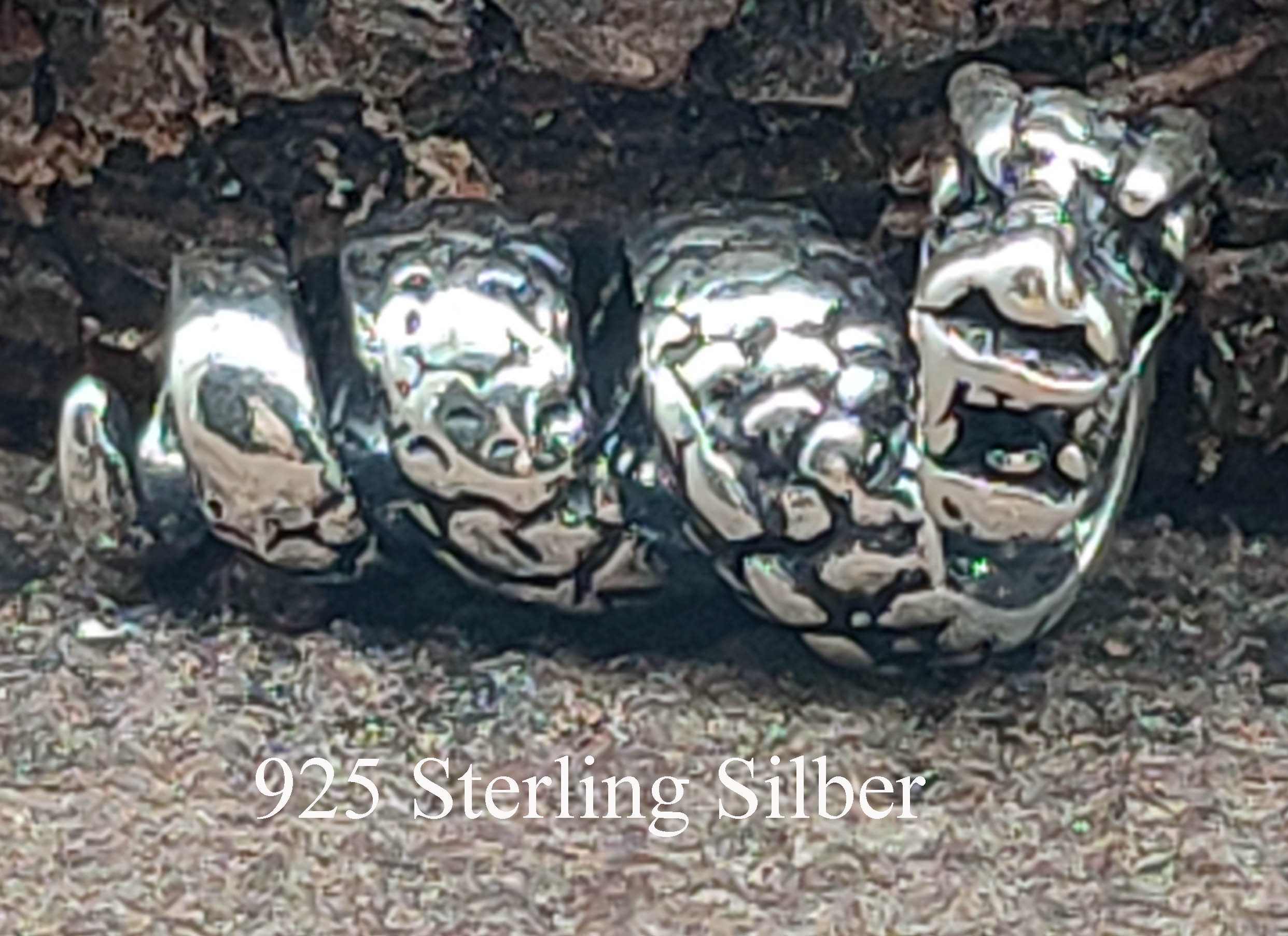 Kiss of Leather Bartkamm Bartperle Haarperle aus 925 Silber Drache Bartschmuck Haarschmuck