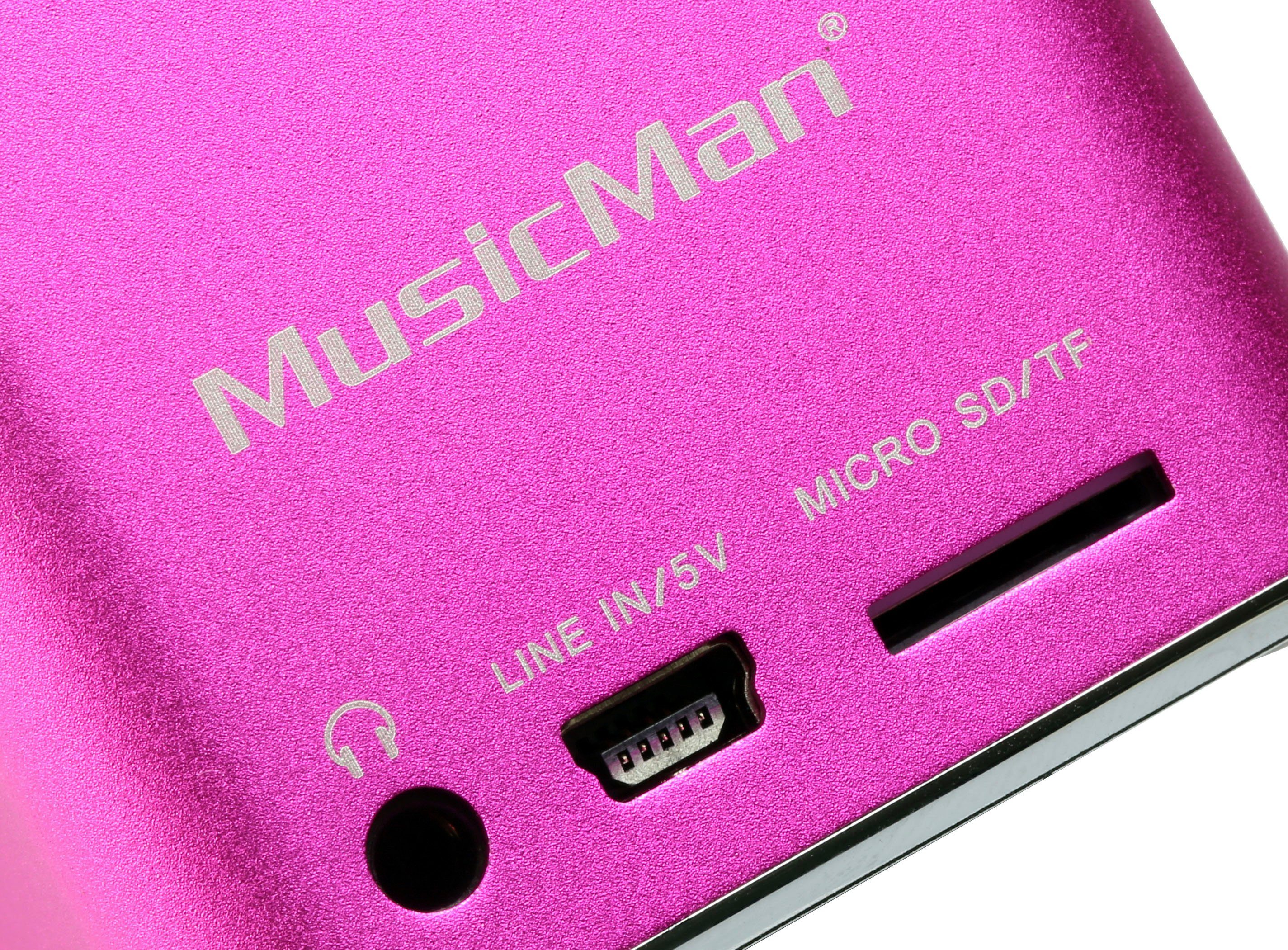 Technaxx Mini MusicMan Soundstation pink W) Portable-Lautsprecher (3