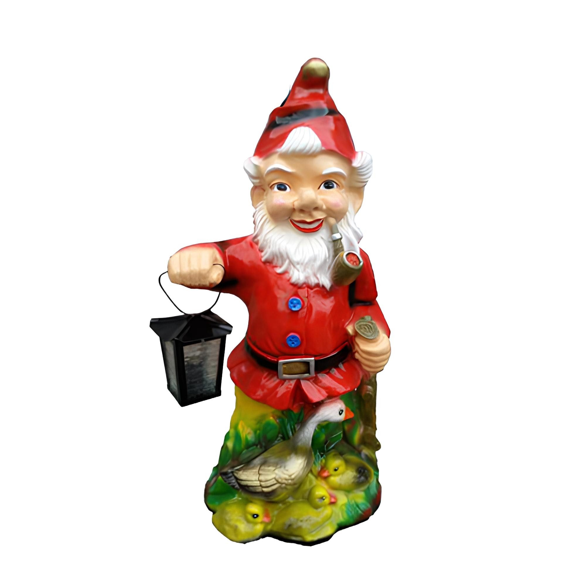 JVmoebel Skulptur Handgefertigter Gartenzwerg aus wetterfestem Material für Deko (Skulptur N15-62cm), Made in Europa