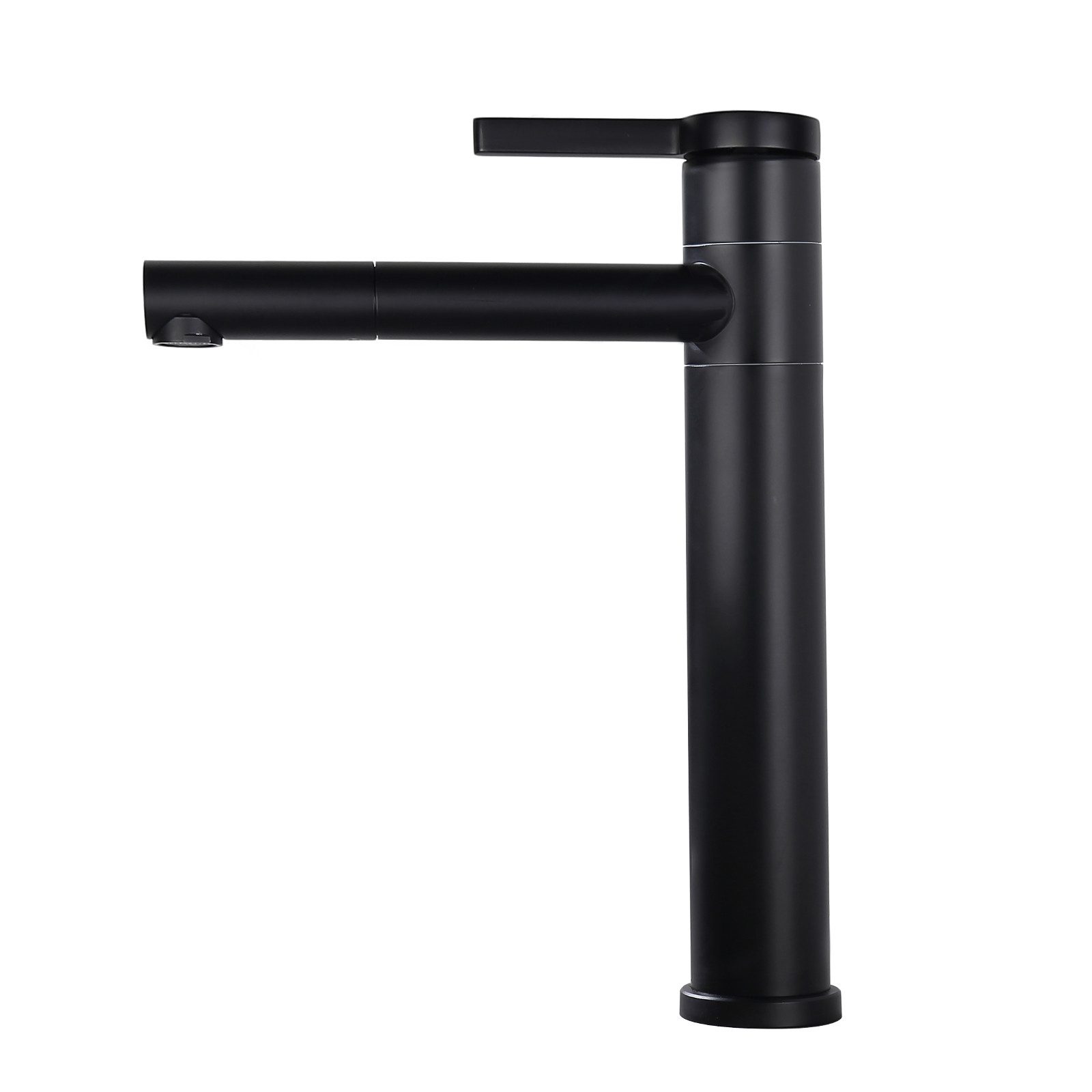 HOMELODY Badarmatur Schwarz Waschtischarmatur Bad Mischbatterie Bad Badarmatur (Mischbatterie mit 50cm Kalt/Warmwasser Anschluss) Edelstahl SUS304,Kann um 360° gedreht werden