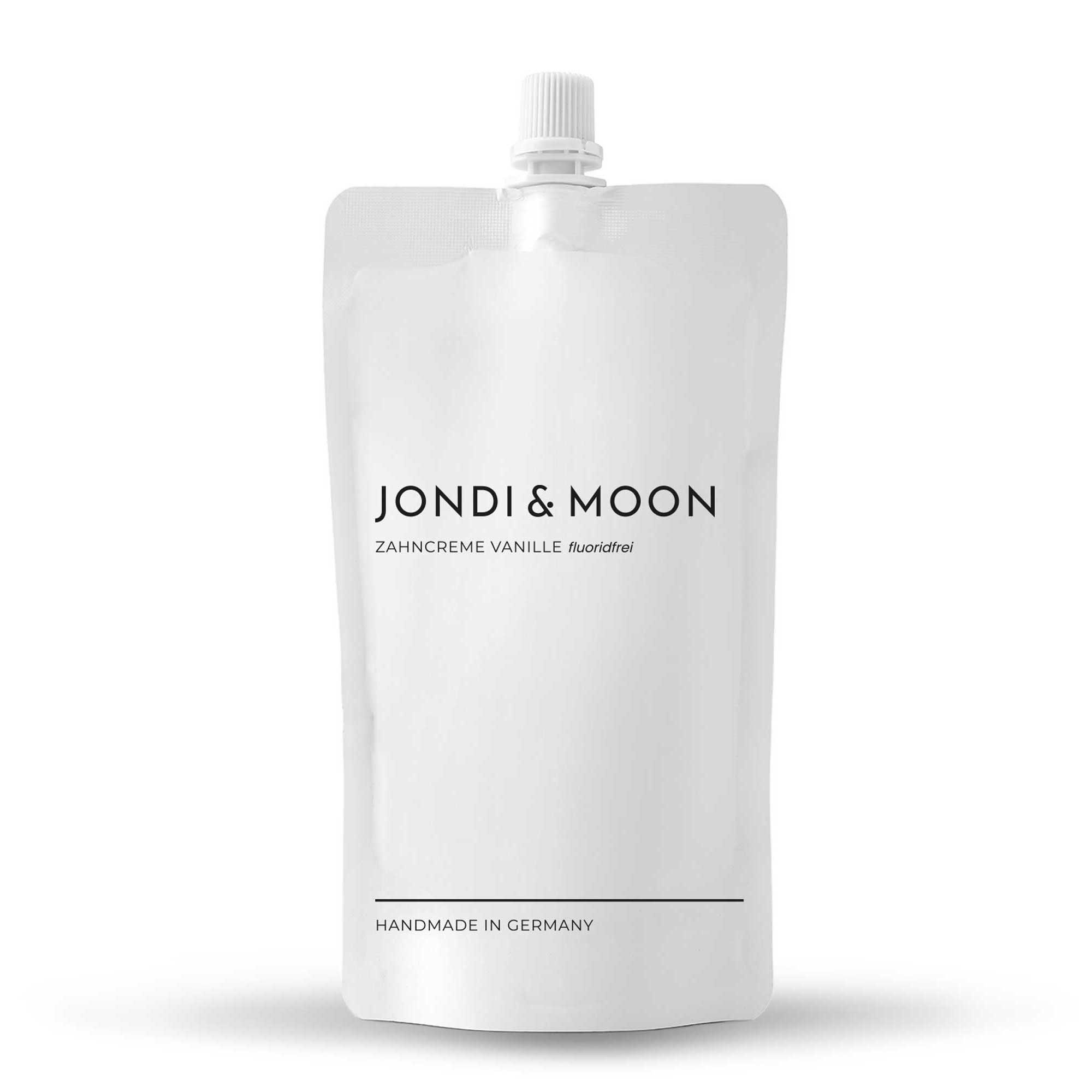 JONDI&MOON Zahnpasta Zahncreme Vanille fluoridfrei - Nachfüllbare Zahncreme, (nachhaltige natürliche Kosmetik) für Kinder ab 3 Jahren geeignet