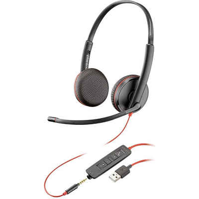 Plantronics Headset USB-A & 3.5 mm Kopfhörer (Lautstärkeregelung, Mikrofon-Stummschaltung)
