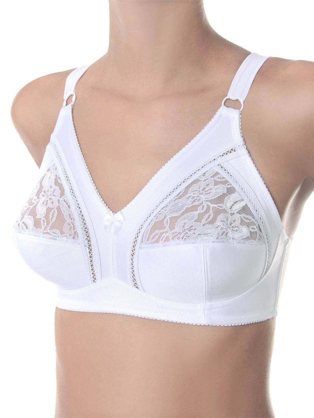 Sassa Set: Soft-BH 2er Sparpack Soft BH ohne Bügel FUNCTIONAL BRAS (Spar-Set, 2-tlg) genähte Cups, Uni, Spitze
