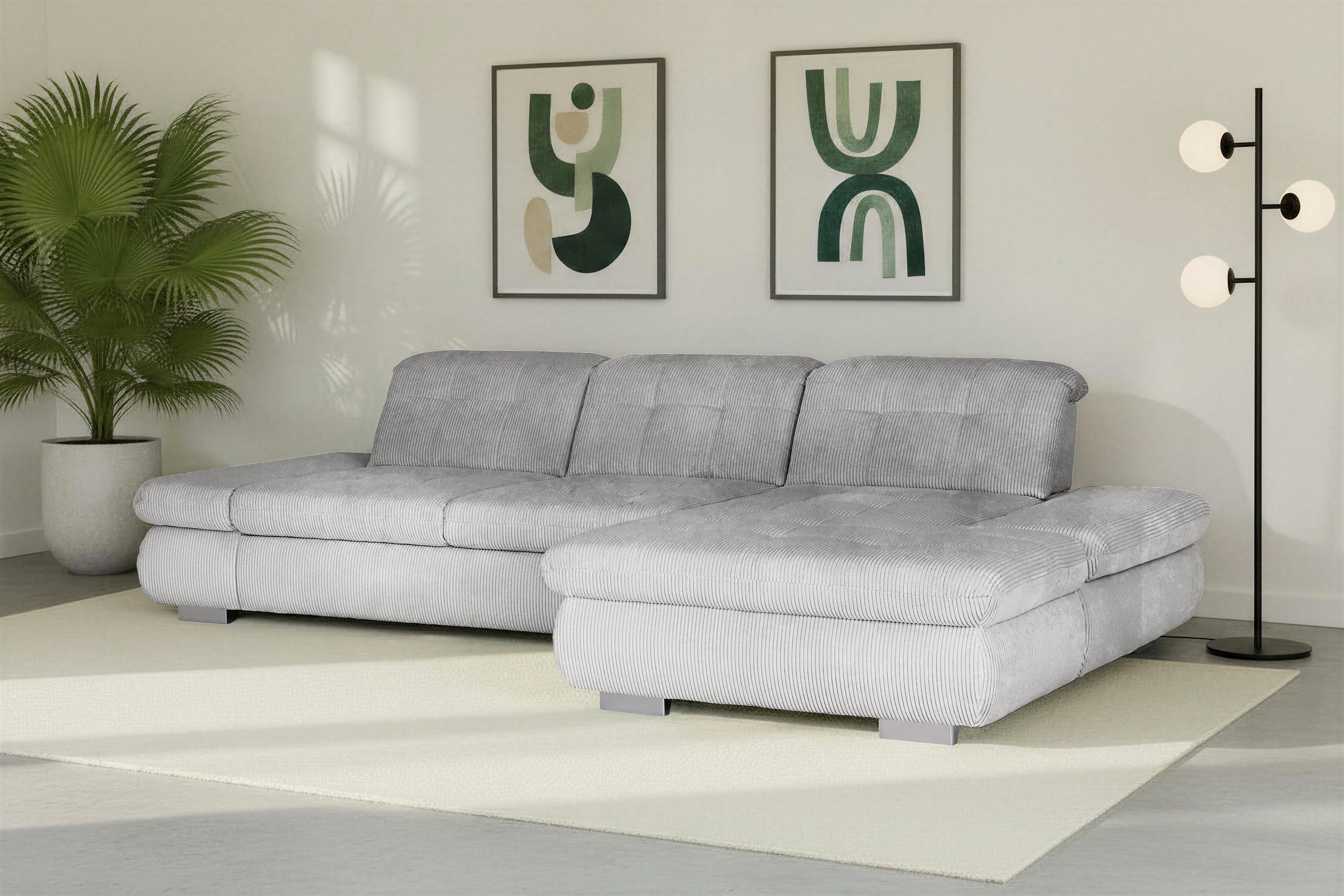 Die PlanBar Ecksofa MP-IN17004 L-Form, Breite 331 cm, Kaltschaum-Polsterung, inkl. Sitztiefenverstellung, wahlweise weitere Funktionen