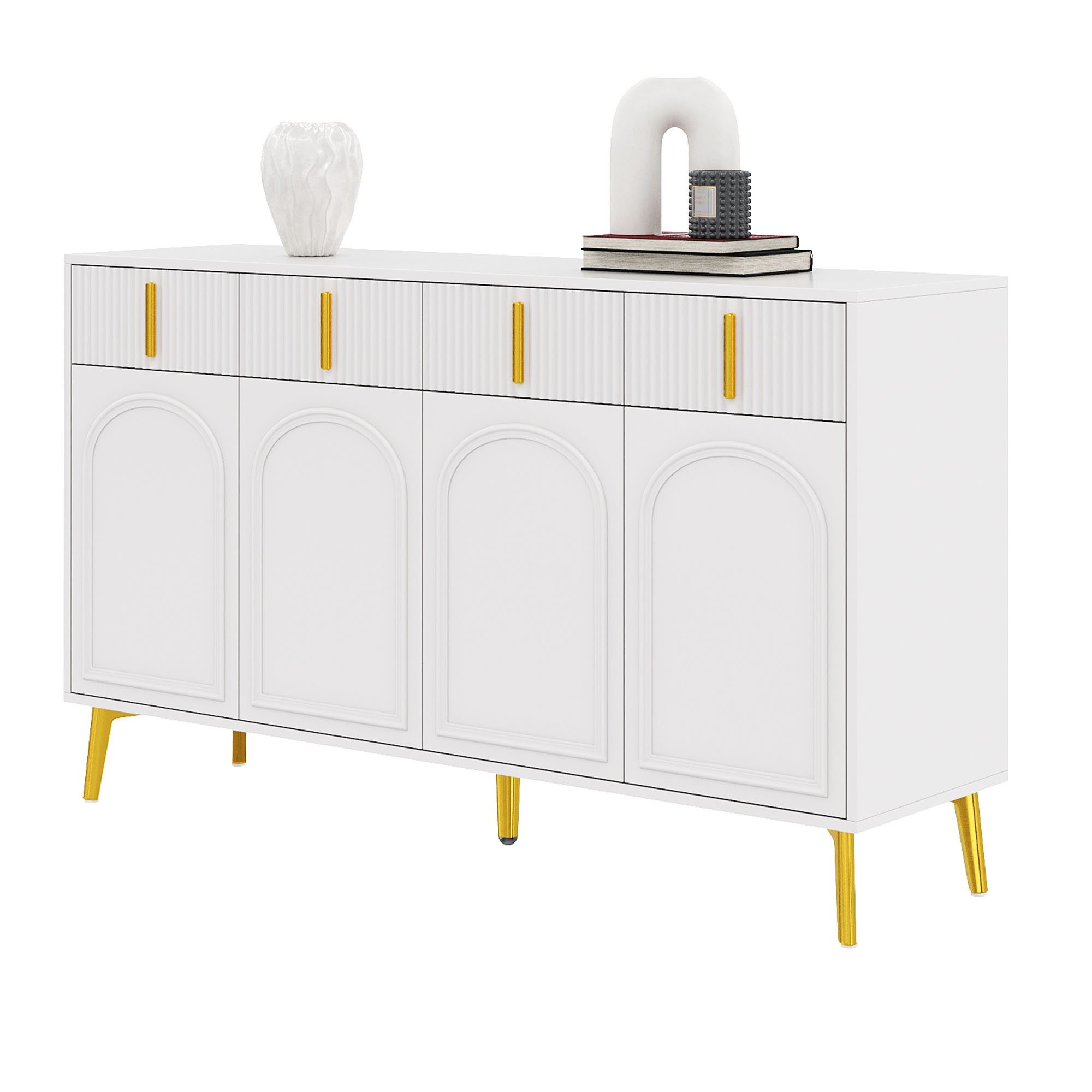 Sideboard Minimales Sideboard, Schließfach mit Linienführung, 140x37,8x82 cm
