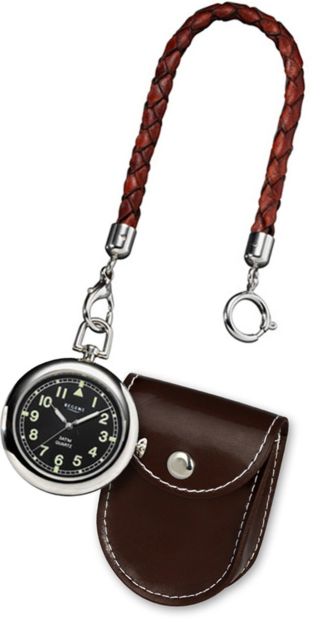 Regent Taschenuhr 42mm), Elegant-Style Gehäuse, P-38 Taschenuhr (ca. (Analoguhr), Quarz, Herren rundes groß Herrenuhr, Regent