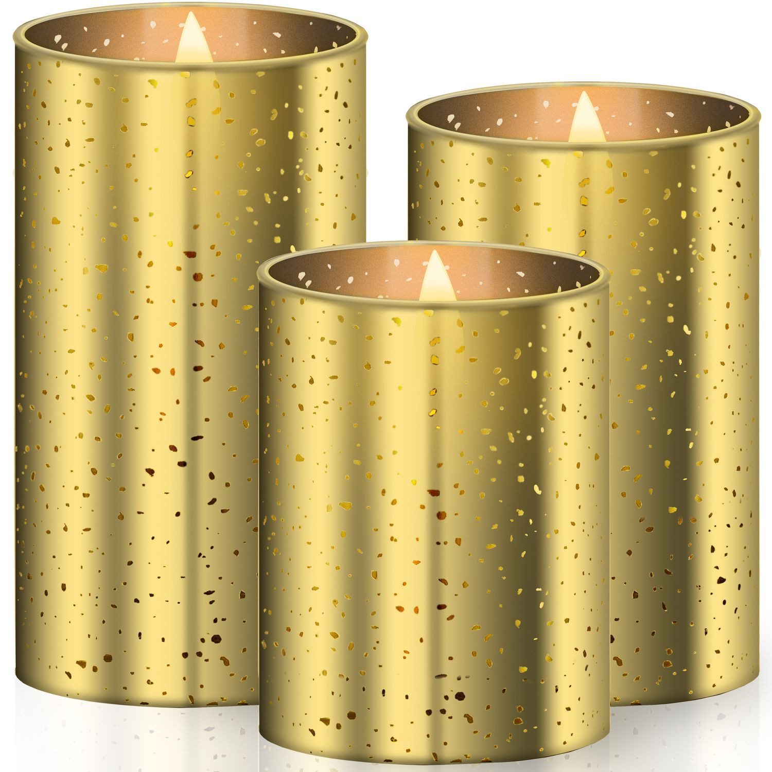 KESSER LED-Kerze, 3er Set flammenlose & flackernde Echtwachs Kerze mit Time günstig online kaufen