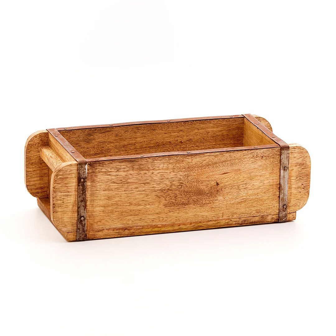 Dekokiste Vintage Ziegelform, Dekokiste aus recyceltem Holz – 30 x 14 x 8 cm