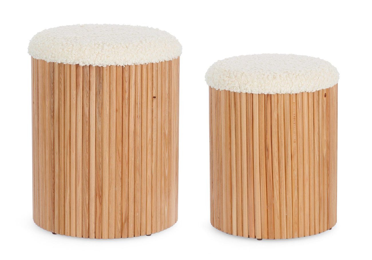 Bizzotto Pouf Neda 2er-Set aus Kiefernholz