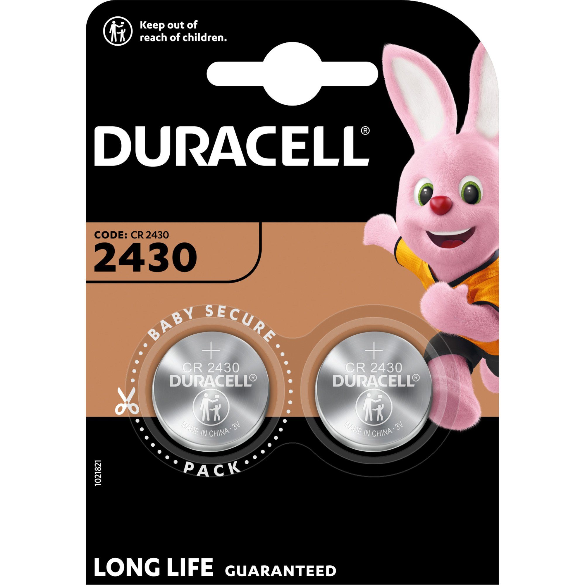 Duracell Duracell Batterie, CR 3V, 2430 Batterie Lithium-Knopfzelle