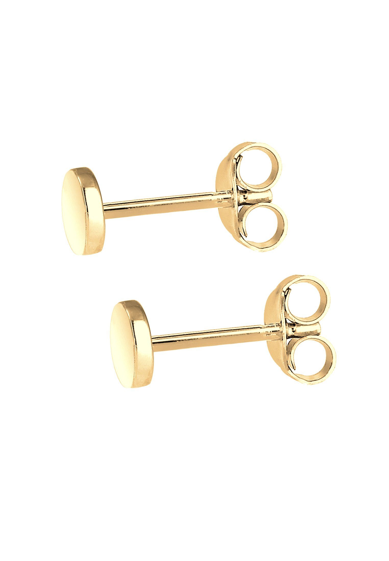 Elli Paar Ohrstecker Neu Rund Kreis Emaille Geo 925 Silber vergoldet, Geo
