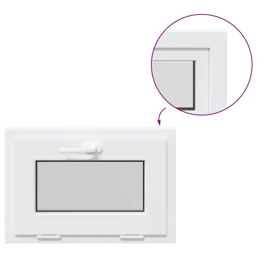 vidaXL Fenster Kellerfenster RISOR Kipp Kunststoff Weiß PVC und Glas