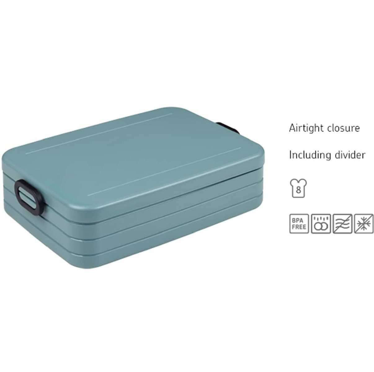 Mepal Lunchbox Lunchbox Take a Break Large, 1500 ml, für 4 Sandwiches, Essensbox mit Unterteilung, spülmaschinenfest, Vivid Blue