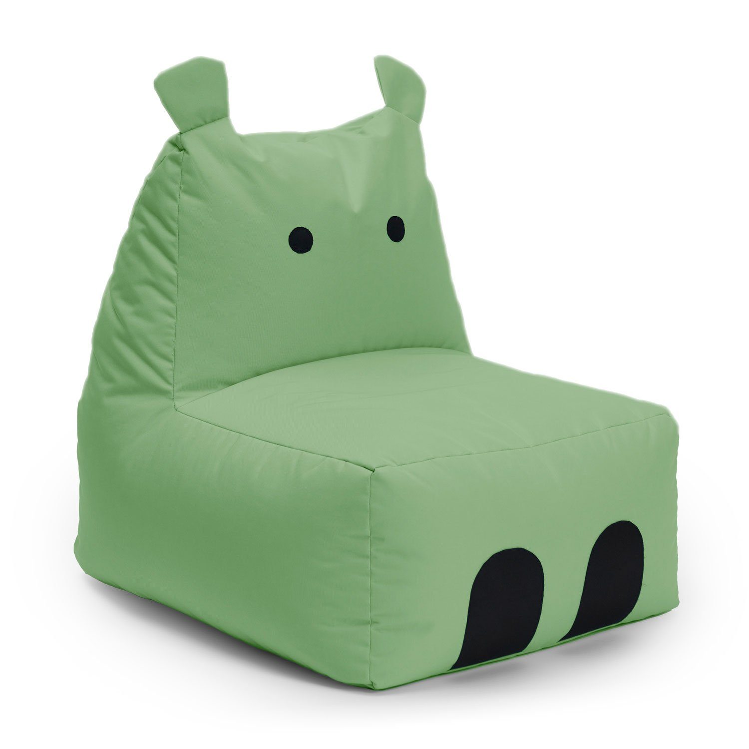 Grün Kissen Sitzsack Hippo Kids, süßes Kindersitzsack), Pastell Kinder cm Tier (1x pflegeleicht Wohlfühl 80x70x65 Sitzkissen, Lumaland Motiv,