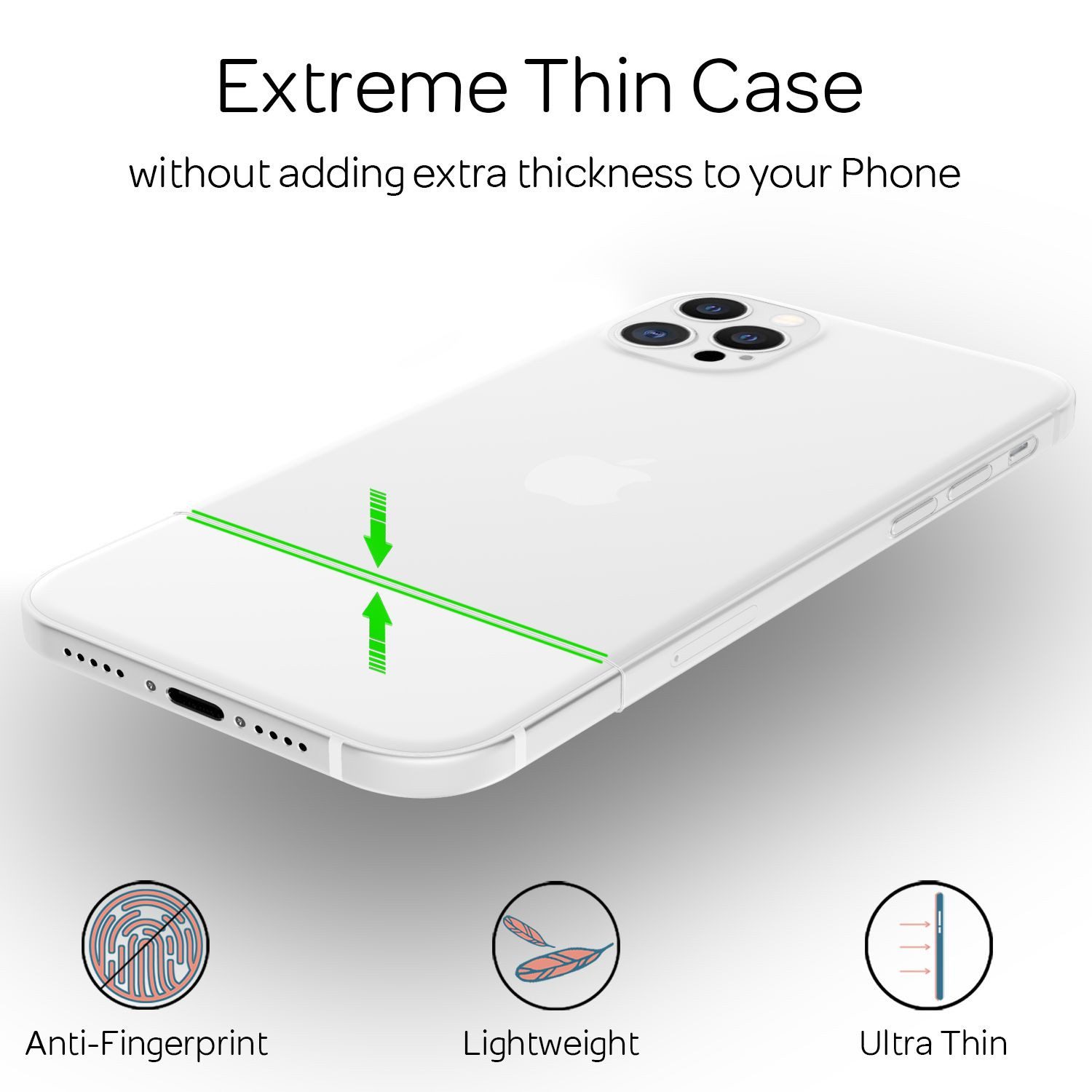 Nalia Smartphone-Hülle Apple iPhone 12 Pro 15,5 cm (6,1 Zoll), Extrem Dünnes Mattes Hardcase / 0,3mm Schlanke Hülle / Durchscheinend