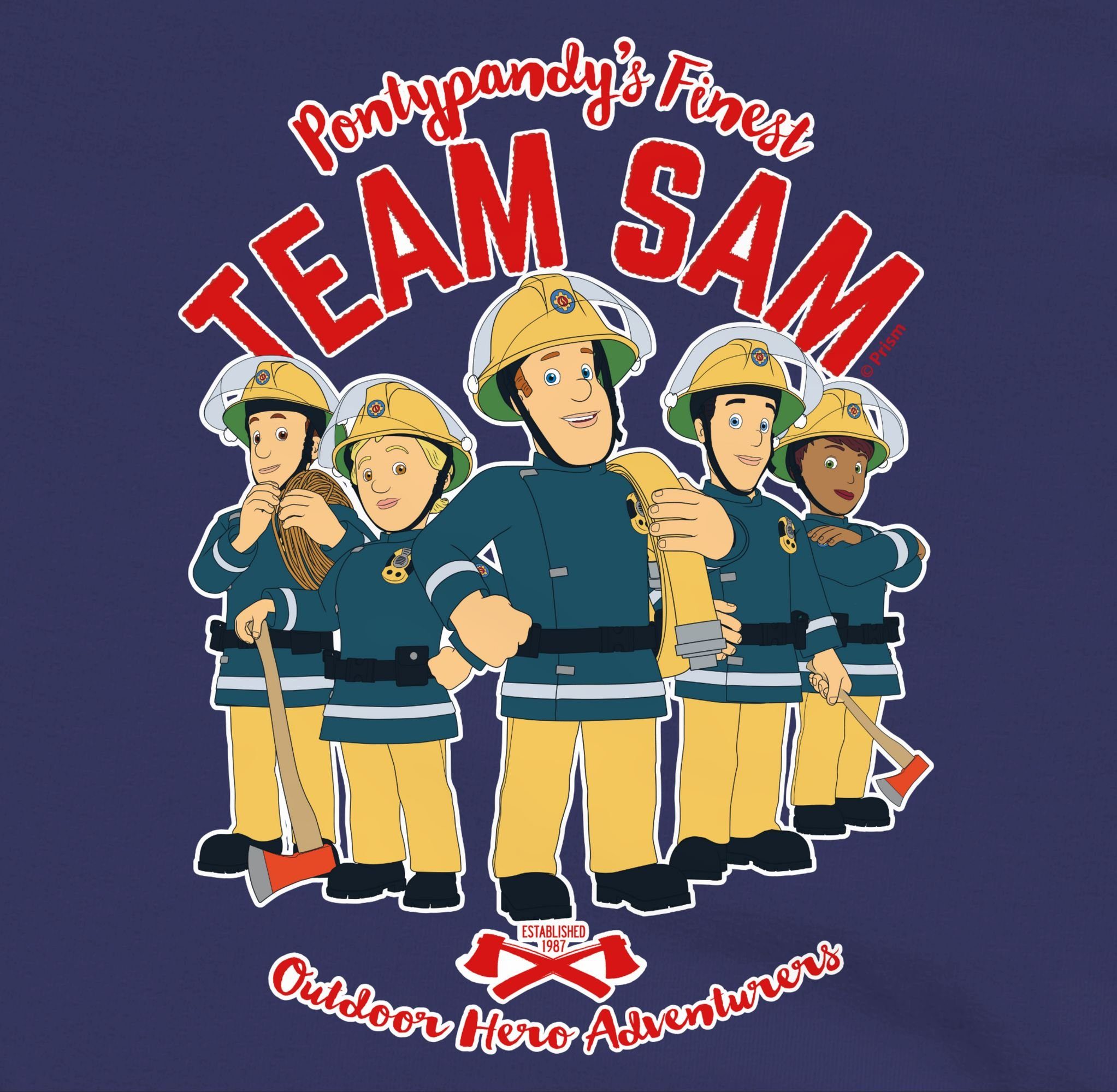 1 Team Navy Sam Shirtracer Feuerwehrmann Blau Mädchen Hoodie Sam