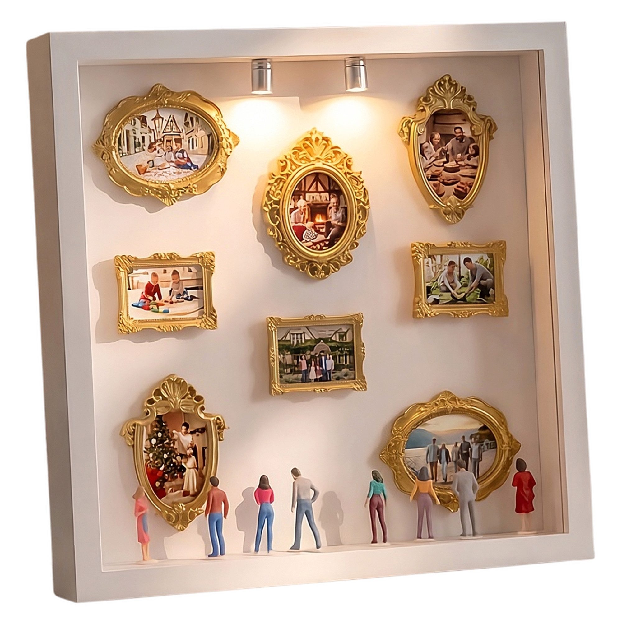 22Feels Bilderrahmen zum Basteln DIY Set Mini Museum 3D Bilderrahmen Paare Familie Geschenk Hochzeit, KOMPLETTSET ZUM SELBER MACHEN, SHADOW BOX
