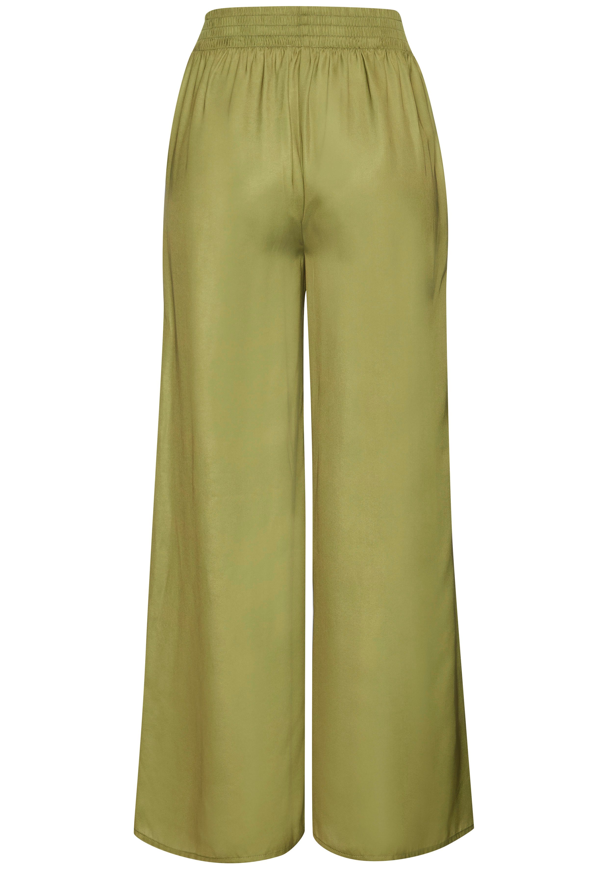 LASCANA Webhose aus leichter Satinqualität, weite Palazzohose mit Taschen, günstig online kaufen