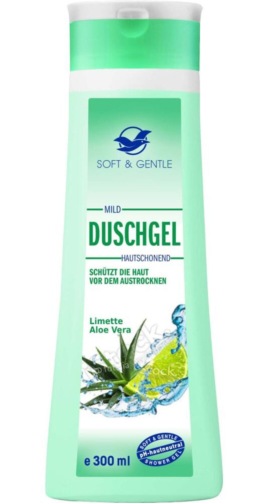 Schmees GmbH Duschgel 6x Soft&Gentle Duschgel 300ml Limette Aloe Vera Körperpflege