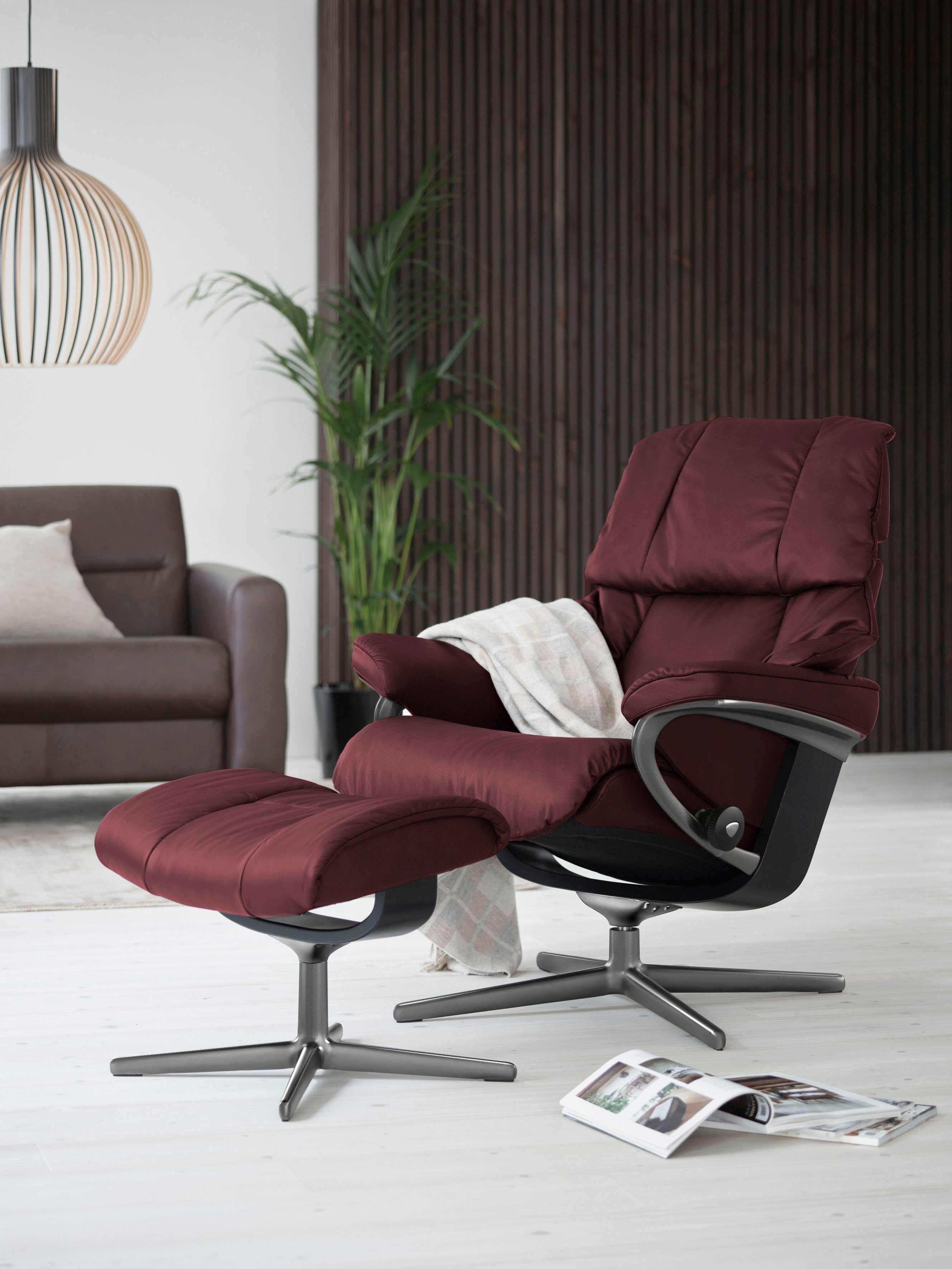 Stressless® Relaxsessel Reno, & Cross S, Base, Schwarz M Holzakzent mit L, Größe