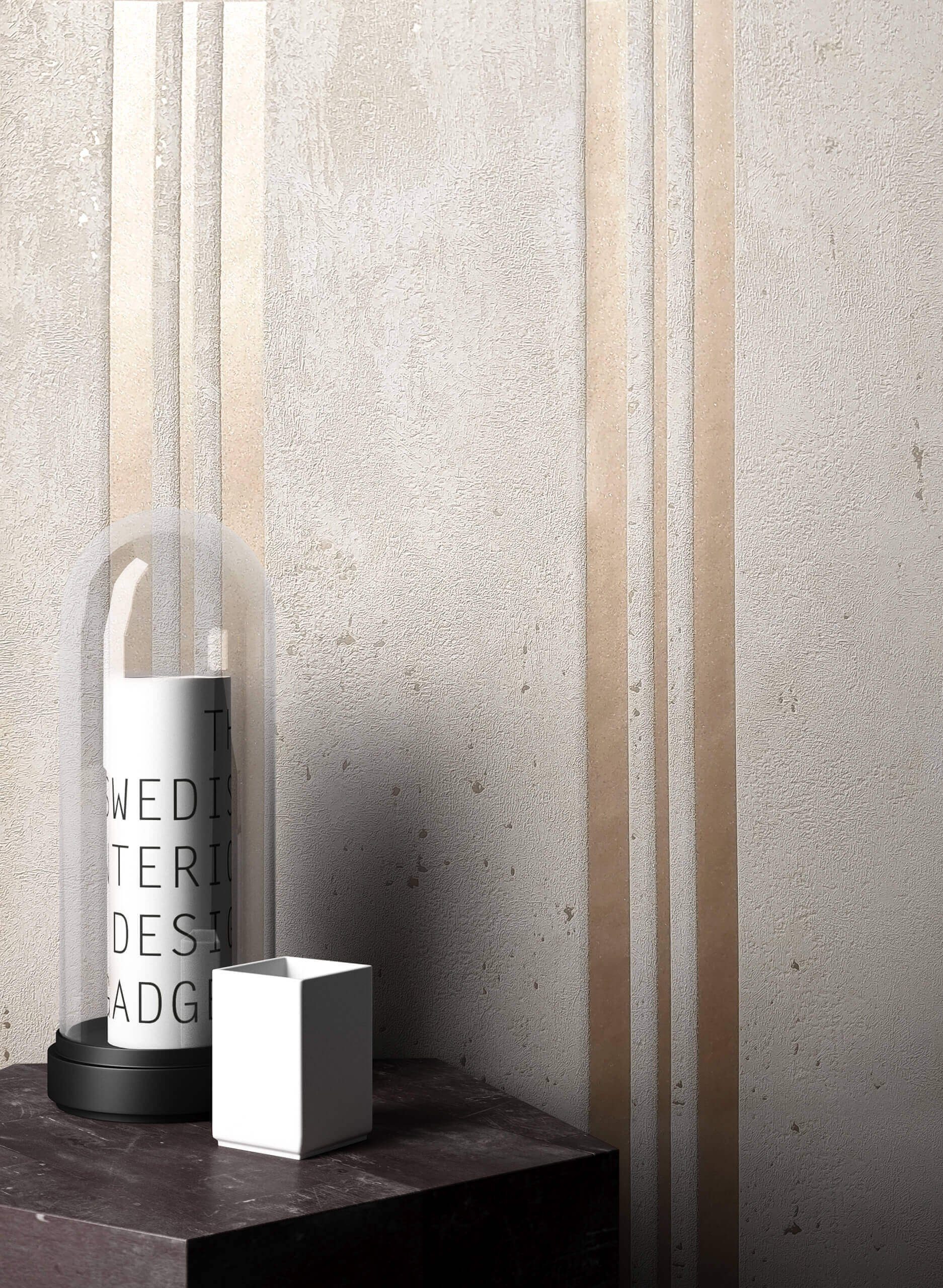 Newroom Vliestapete, Beige Tapete Grafisch Glänzend - Streifentapete Betont günstig online kaufen