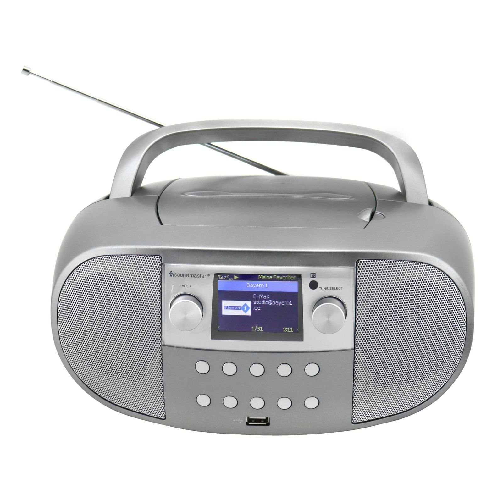 Soundmaster SCD7600TI Internetradio Bluetooth DAB+ CD USB MP3 Hörbuchfunktion Internet-Radio (Internet, DAB+, UKW, 4 W, Internet, Netzwerkplayer, DAB+, Fernbedienung, CD-Player, Wecker)