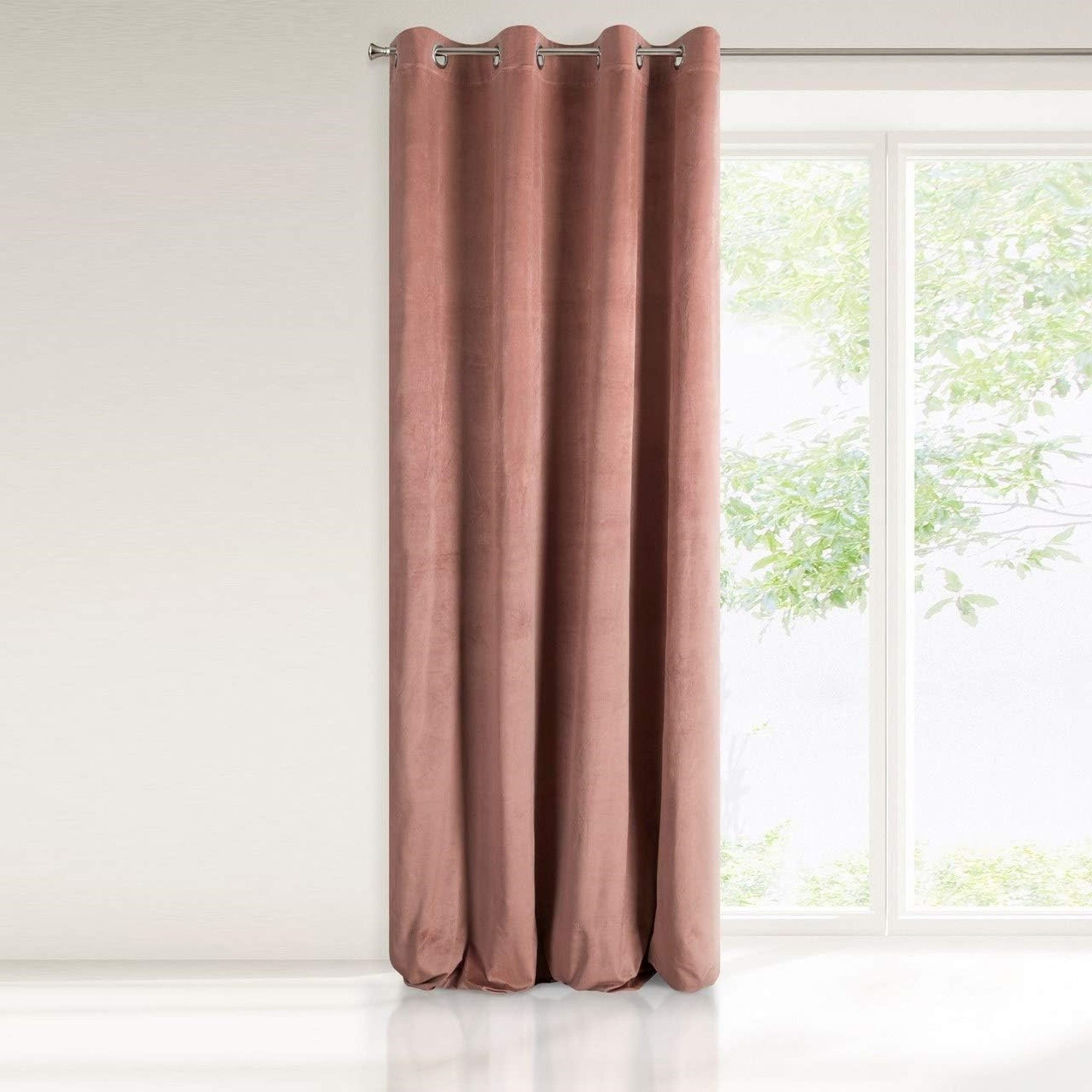 Eurofirany Vorhang VELLIS dunkelrosa 140x250 cm Velvet Ösen