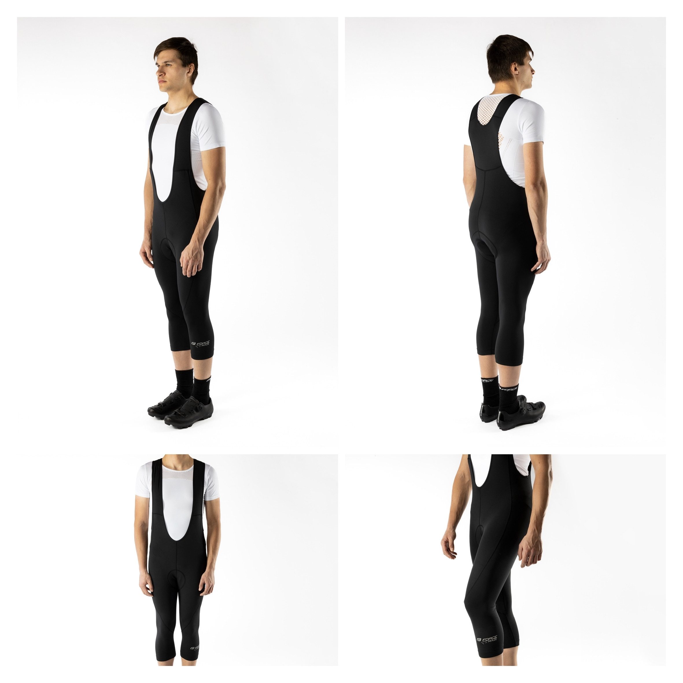 FORCE Fahrradhose FORCE 3/4 Fahrrad Hose Maze mit Polster +5 °C bis +15 °C %%%