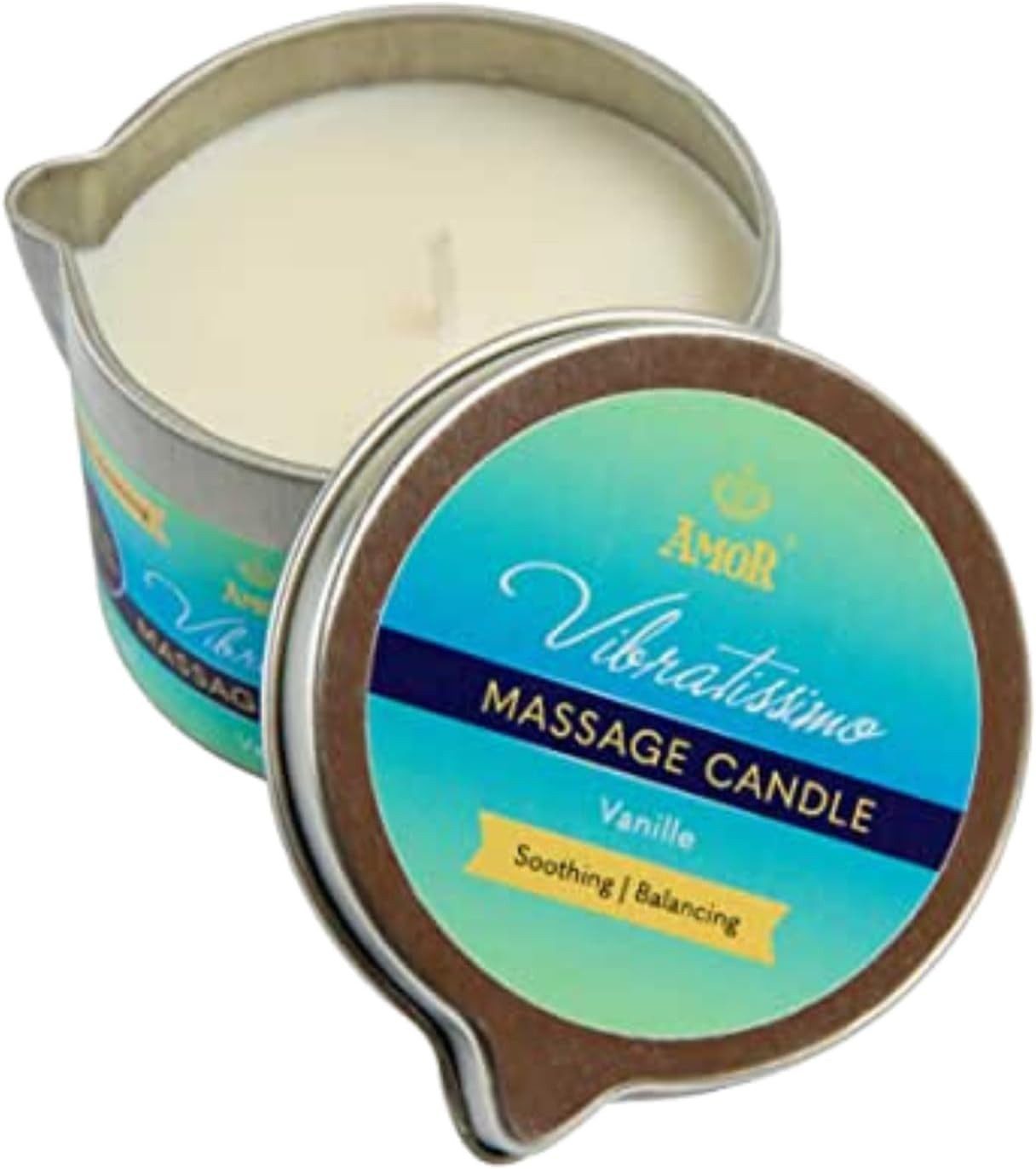 Vibratissimo Massagekerze Massage Candle Made in Germany, mit Ausgießer und verschiedenen Größen und Aromen