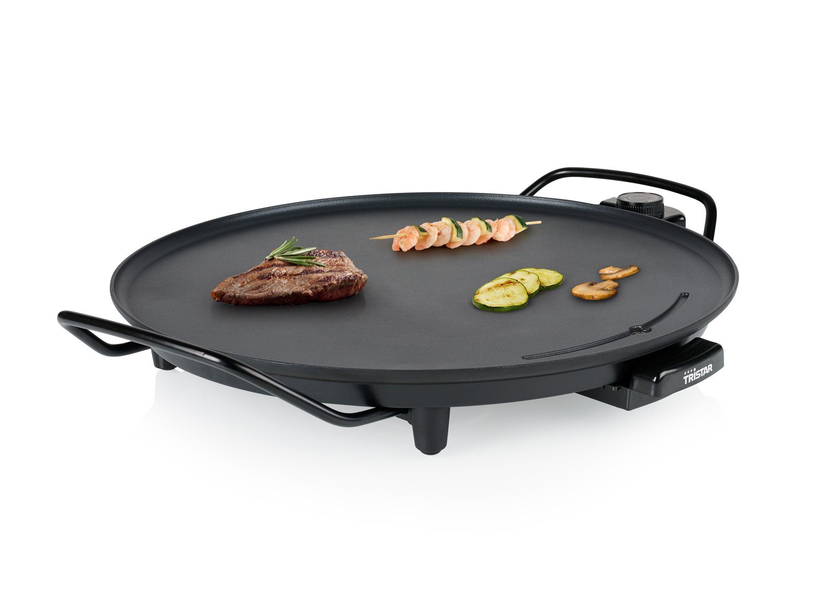 Tristar Tischgrill, 2000 W, Elektrischer Teppanyaki flache Brat-Platte Ø40cm für 4-6 Personen