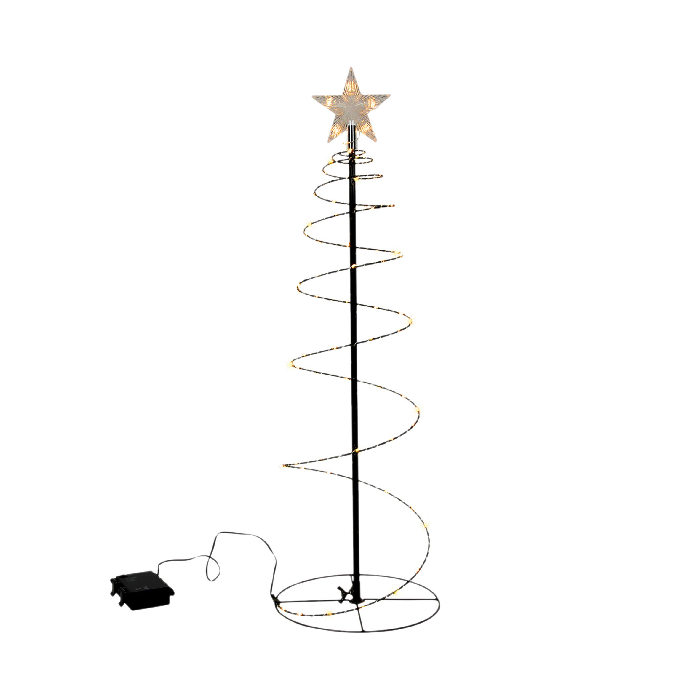 Spetebo LED Dekofigur Spiral Lichterbaum schwarz günstig online kaufen