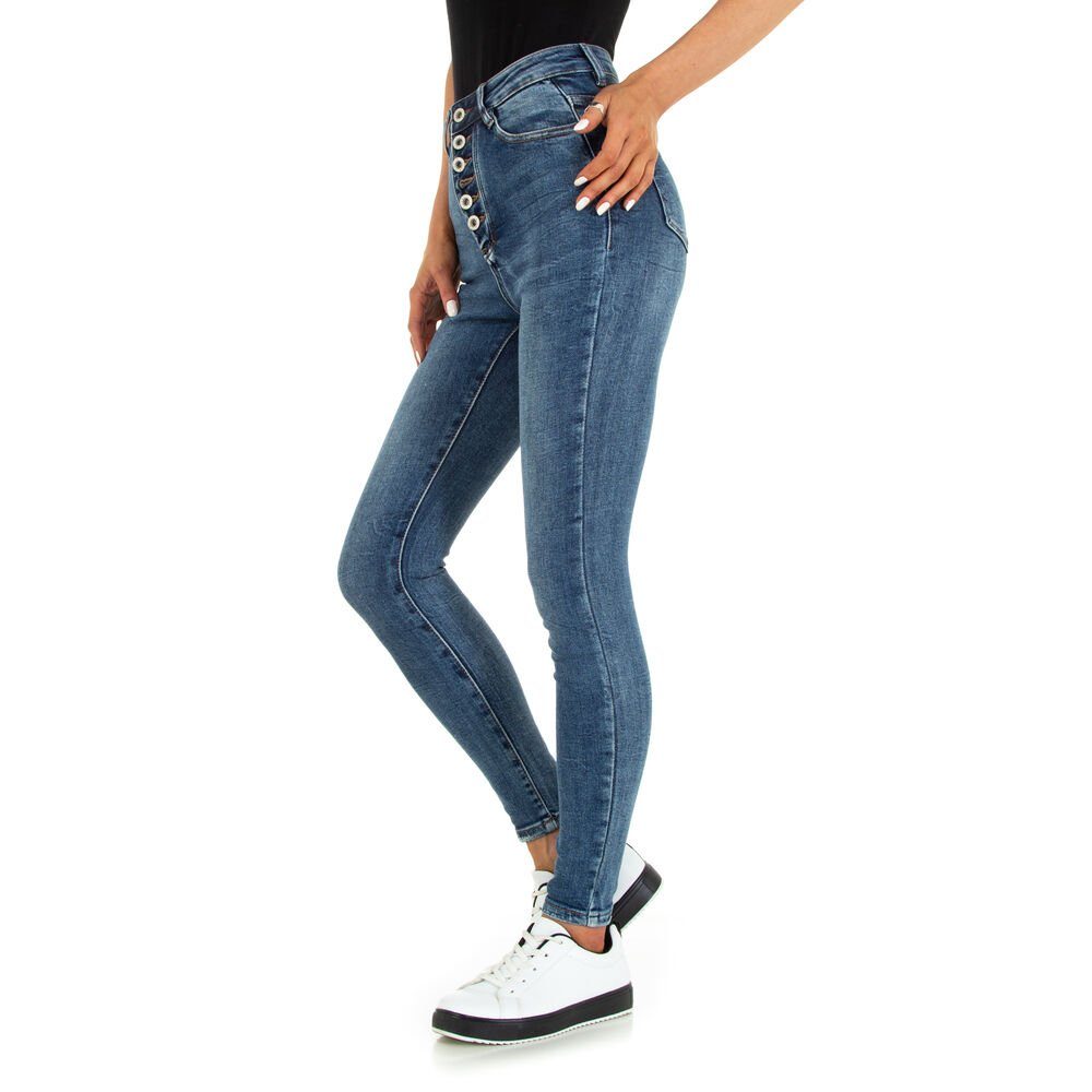 Skinny Stretch Blau Freizeit Damen Skinny-fit-Jeans Jeans in Ital-Design