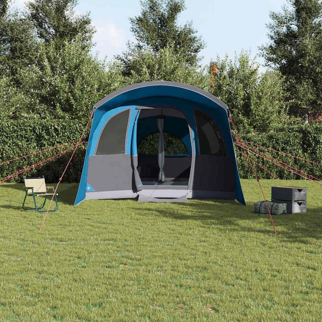vidaXL Tunnelzelt Familienzelt mit Dach Blau und Grau 576 x 325 x 213 cm, (1 tlg)