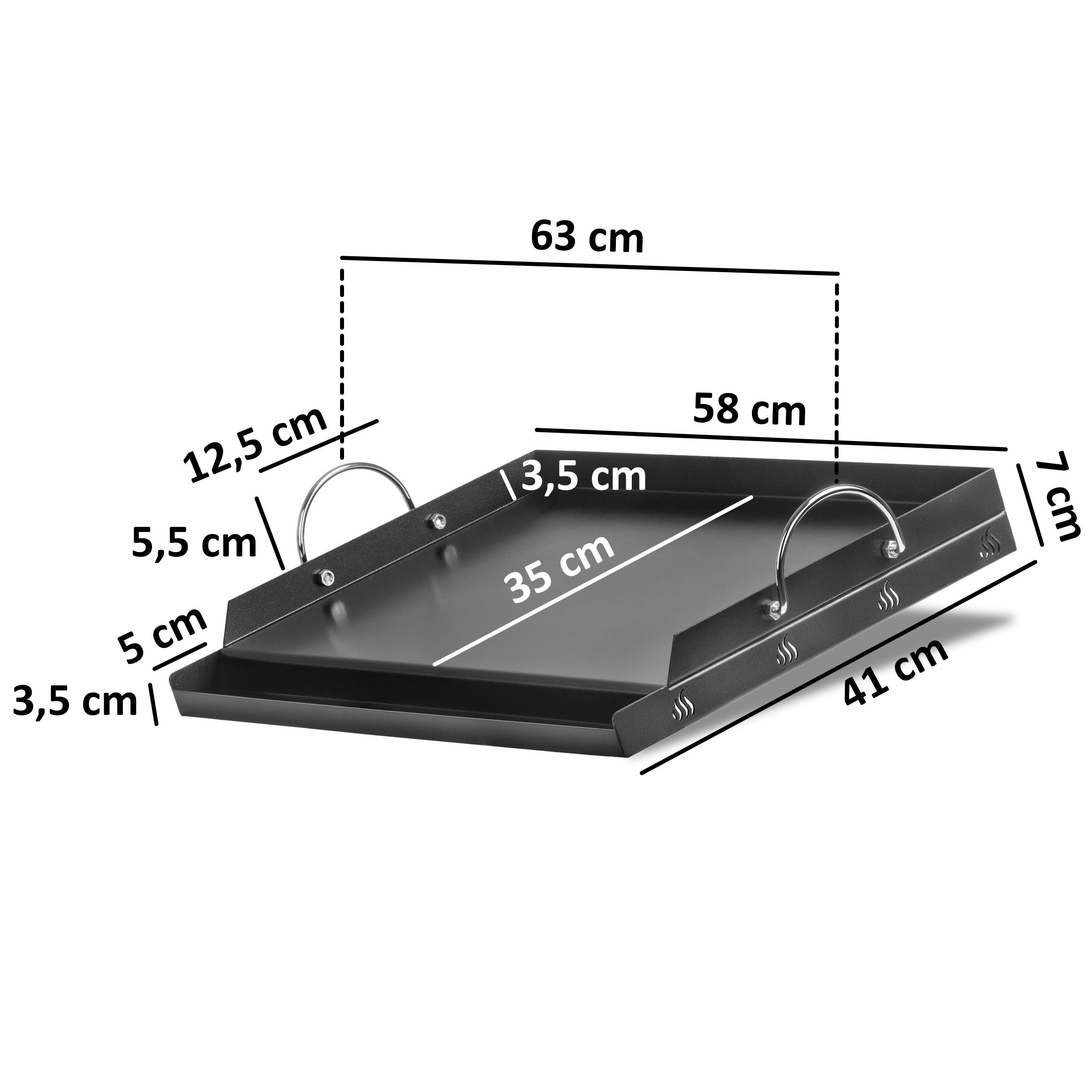 BBQ-Toro Grillplatte Stahl Keramik Grillplatte 63 x 41 cm, Keramikbeschichtete Grillplatte, Einfache Reinigung