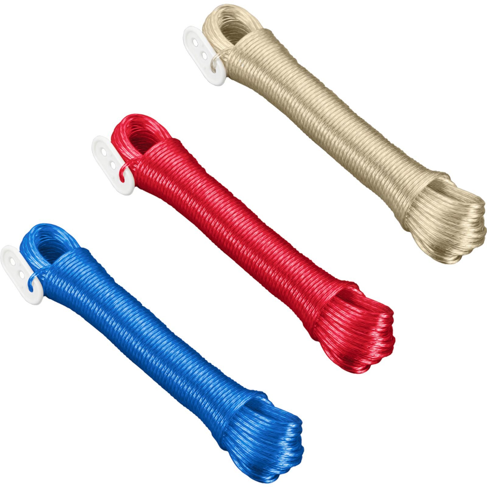 Metaltex Wäscheständer Wäscheleine 20 m PVC mit Stahldrahteinlage und Spanner