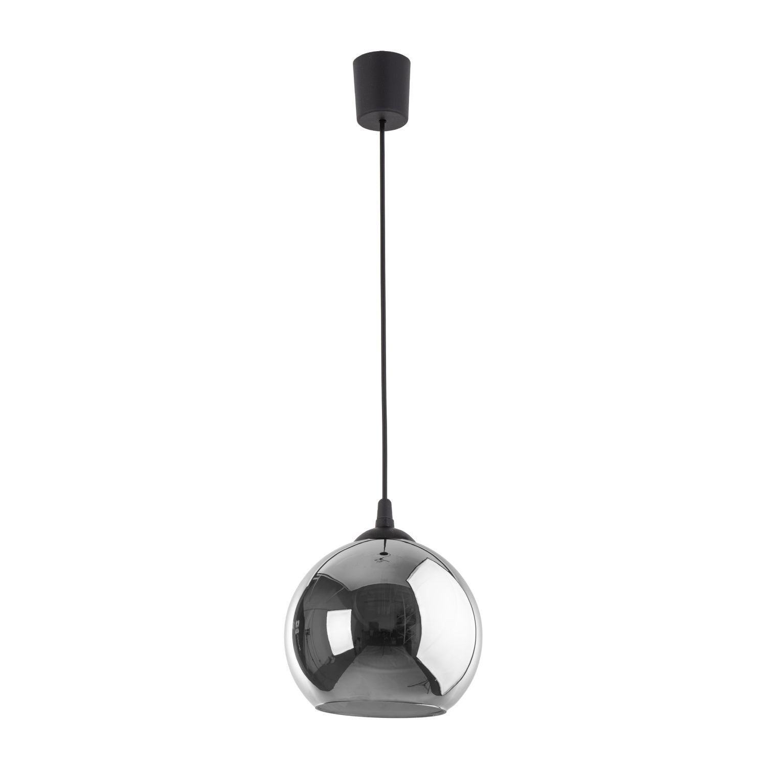 Licht-Erlebnisse Pendelleuchte ZAKARIYA, ohne Leuchtmittel, Rauchglas H: max. 115 cm D: 25 cm rund Schwarz Graphit E27 Modern